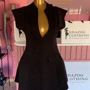 Long-Sleeved Mini Dress (Black)
